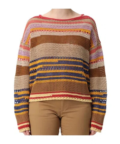 Polo Ralph Lauren Round Neck Sweater In Brown