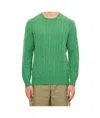 Polo Ralph Lauren Ralph Lauren Green Braided Cotton Sweater In Green