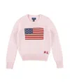 Polo Ralph Lauren Flag Cotton Crewneck Sweater In Pink