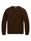 Polo Ralph Lauren Round Neck Sweater With Textured Fabric And Subtle Logo In Black