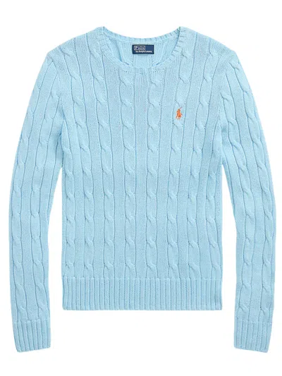 Polo Ralph Lauren Round Neck Sweather With Logo In Blue