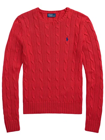 Polo Ralph Lauren Round Neck Sweather With Logo In Red