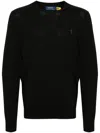 Polo Ralph Lauren Round Neck Sweather With Logo In Black