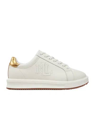 Polo Ralph Lauren Round Toe Low-top Casual Shoes In White