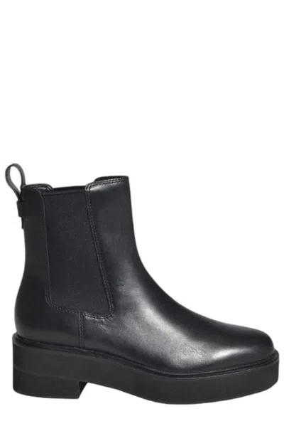 Polo Ralph Lauren Round-toe Slip-on Boots In Black