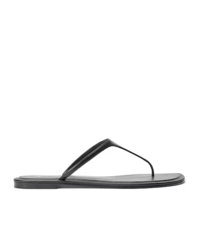Polo Ralph Lauren Round-toed Flip-flops In Black