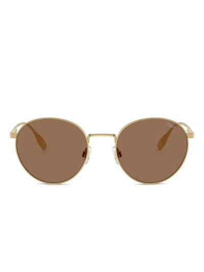 Polo Ralph Lauren Round-frame Sunglasses In Gold