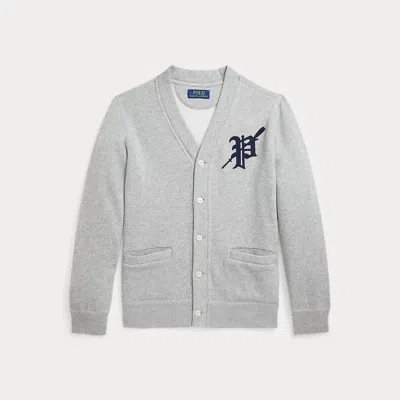 Polo Ralph Lauren Kids' Rowing-patch Fleece Cardigan In Andover Heather