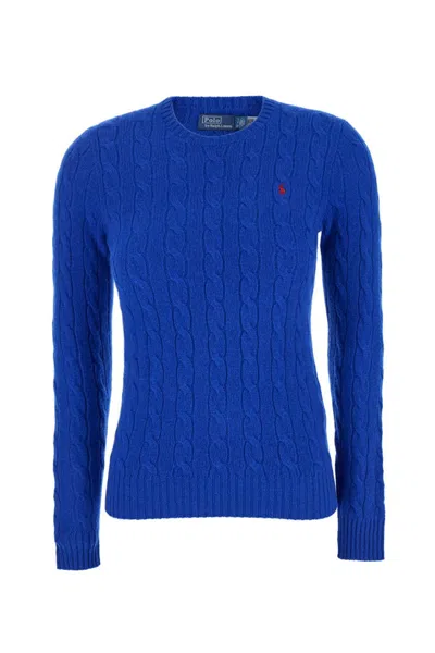 POLO RALPH LAUREN POLO RALPH LAUREN ROYAL BLUE CLASSIC CABLE KNIT SWEATER