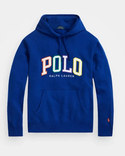 Pre-owned Polo Ralph Lauren Royal Blue Colorful Polo Logo Fleece Hoodie Sweatshirt