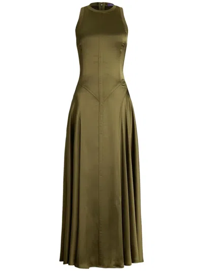 Polo Ralph Lauren Ruched-detailing Midi Dress In Green