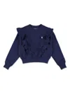 Polo Ralph Lauren Kid - Ruffled Sweatshirt In Blue