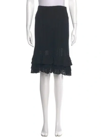 Pre-owned Polo Ralph Lauren Ruffle Embellishment Knee-length Skirt In Black