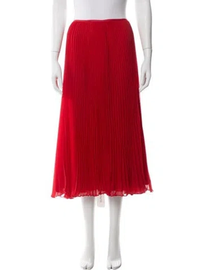 Pre-owned Polo Ralph Lauren Ruffle Embellishment Long Skirt In Red
