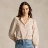 Polo Ralph Lauren Ruffle-trim Floral Cotton Shirt In Neutral