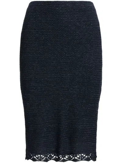 Polo Ralph Lauren Ruffle-trim Pencil Skirt In Blau