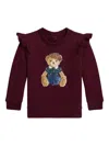 Polo Ralph Lauren Ruffle-trimmed Sweatshirt In Burgundy