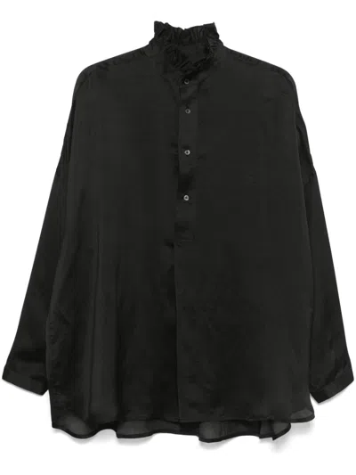 Polo Ralph Lauren Ruffled-collar Blouse In Black