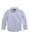 Polo Ralph Lauren Ruffled-collar Cotton Shirt In Blue