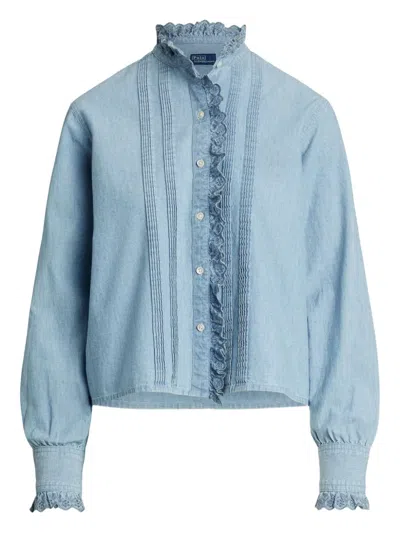 Polo Ralph Lauren Ruffled-collar Denim Shirt