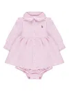 Polo Ralph Lauren Ruffled-collar Shirt Dress In Pink