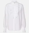 Polo Ralph Lauren Ruffled Cotton And Silk Blouse In White