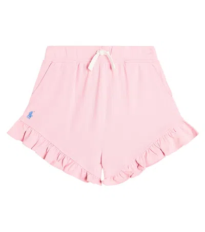 Polo Ralph Lauren Kids' Ruffled Cotton-blend Shorts In Pink
