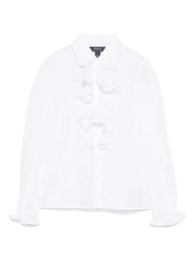 Polo Ralph Lauren Kids' Cotton Tuxedo Shirt In Weiss