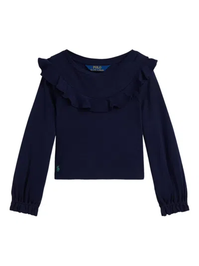 POLO RALPH LAUREN RUFFLED CREW-NECK PULLOVER