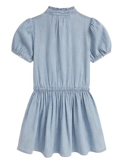Polo Ralph Lauren Kids' Ruffled Denim Dress In Gray