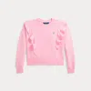 Polo Ralph Lauren Big Girls Ruffled French Terry Sweatshirt In Carmel Pink/harbor Island