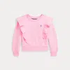 Polo Ralph Lauren Kids' Ruffled French Terry Sweatshirt In Carmel Pink/harbor Island