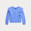 Polo Ralph Lauren Kids' Ruffled French Terry Sweatshirt In Harbor Island Blue