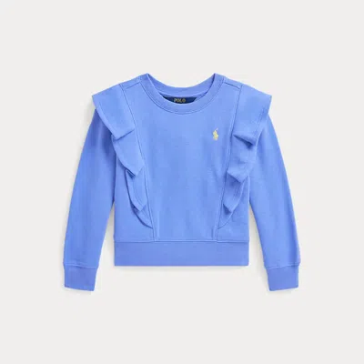 Polo Ralph Lauren Kids' Ruffled French Terry Sweatshirt In Harbor Island Blue