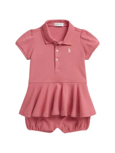 Polo Ralph Lauren Babies' Ruffled Logo-detail Shortall In Pink