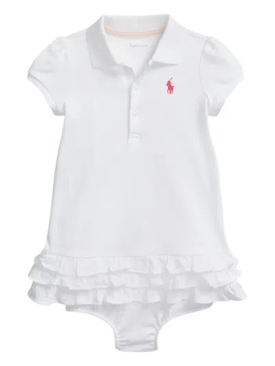 Polo Ralph Lauren Babies' Ruffled Polo Dress Set In White