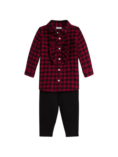 Polo Ralph Lauren Babies' Ruffled-detail Trousers Set In Multi