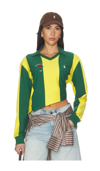 Polo Ralph Lauren Rugby Jersey Long Sleeve Polo Collar Pullover In Multi