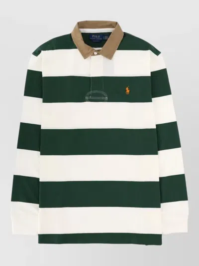 Polo Ralph Lauren Rugby Logo Long Sleeve Polo Shirt In Multi