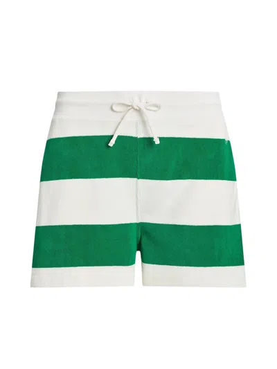 Polo Ralph Lauren Striped Drawstring Shorts In Weiss