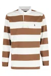Polo Ralph Lauren Structured Fit Rugby Polo With Traditional Collar In Multi