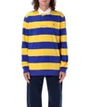 Polo Ralph Lauren The Iconic Rugby Shirt Man Polo Shirt Bright Blue Size L Cotton