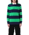 Polo Ralph Lauren Striped Long Sleeve Polo With Half Button Placket In Multicolor