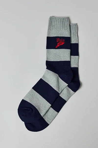 Polo Ralph Lauren Rugby Stripe Crew Sock In Navy, Men's At Urban Outfitters