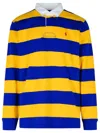 Polo Ralph Lauren The Iconic Rugby Shirt Man Polo Shirt Bright Blue Size L Cotton In Yellow