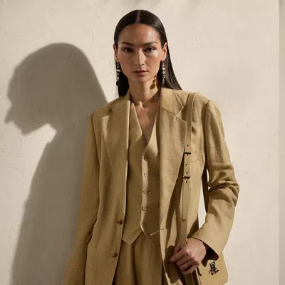 Polo Ralph Lauren Russell Silk-linen Twill Jacket In Lux Tan