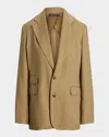 Polo Ralph Lauren Silk-linen Russell Blazer In Tan