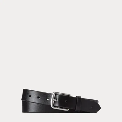 Polo Ralph Lauren Saddle Leather Dress Belt In Black