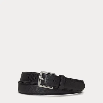 Polo Ralph Lauren Saffiano Leather Belt In Black