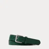 Polo Ralph Lauren Saffiano Leather Belt In New Forest Green